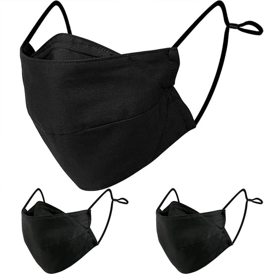 BASE CAMP Reusable Cloth Dust Face Masks 100% Cotton Washable Adjustable Breathable Fabric Mask with Filter Pocket