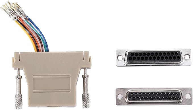 10PCS (5 Male+5 Female) DB25 to RJ45 Modular Adapter, 25 Pin Serial Port to RJ45 Female Ethernet LAN Extend Modular Converter