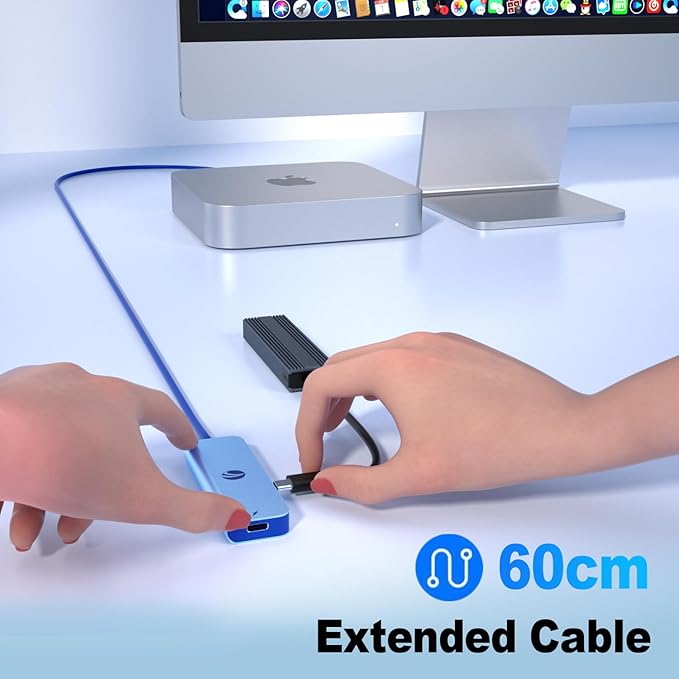 VCOM 10Gbps USB C Hub，5 Ports USB Splitter with 100W Power Delivery，Portable USB C Multiport Adapter Compatible with MacBook Pro/Air, Surface Pro, Dell, HP, Microsoft, Not Support Monitor (Blue)