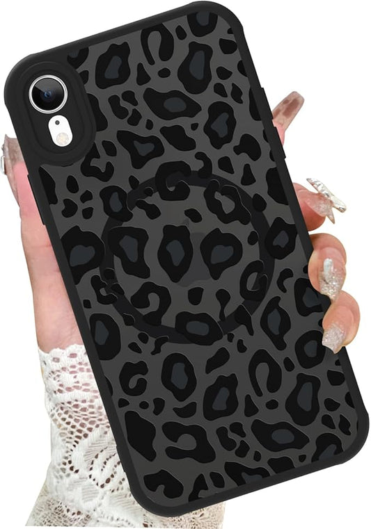 KANGHAR Case for iPhone XR Phone Case [Compatible with Magsafe] Leopard Printed Pattern Cute Cheetah Protective Magnetic Case for Girls Women Men 6.1"