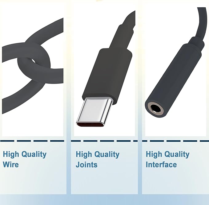 2 Pack USB-C to 3.5 mm Headphone Jack Adapter, Aux Audio Dongle Cable Compatible with iPhone 15 Series and More Type-C Devices, Black