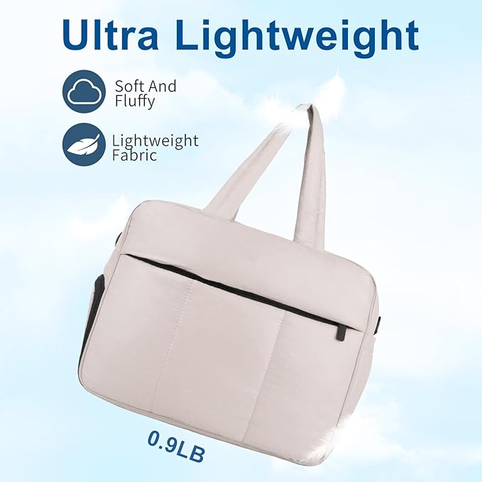 Felipe Varela Puffer Travel Duffle Bag, Gym Bag for Women with Shoe Compartment, Lightweight Tote Weekender Overnight Carry on Duffel Bags for Travel, Airplanes (Camel,19L)