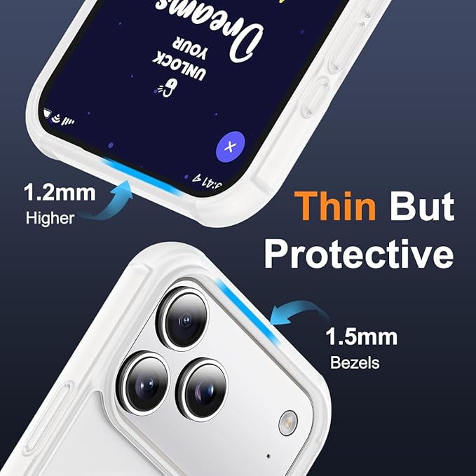 Compatible with iPhone 17 Pro Case with Invisible Magnetic O-Ring Stand Military-Grade Phone Case for iPhone 17 Pro 6.3" [Compatible with Mag-Safe][Great Grip Feeling],Translucent