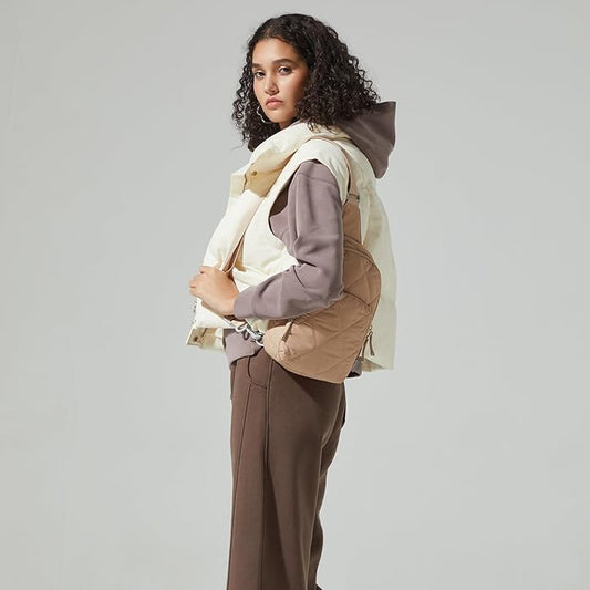 G4Free Sling Bag for Women, Casual Quilted Puffer Crossbody Purse Lightweight Fanny Packs for Daily Travel Work