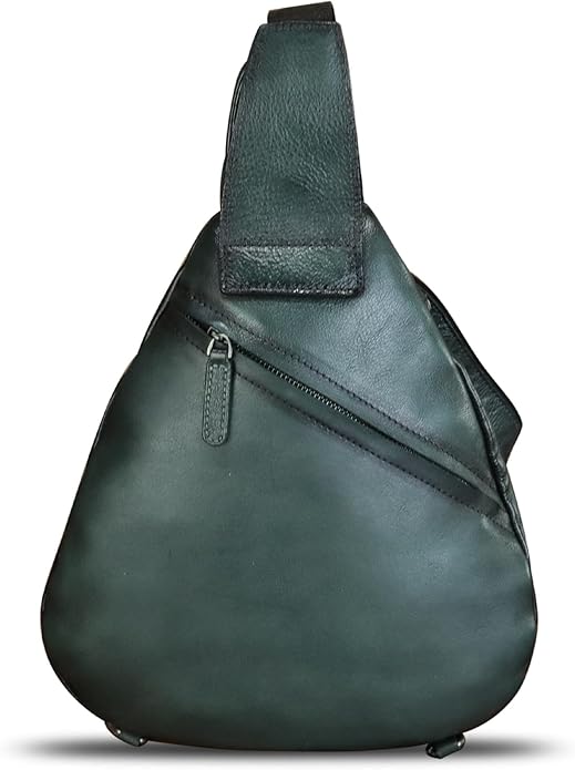 Genuine Leather Sling Bag for Men and Women Classical Real Leather Sling Backpack Purse Crossbody Bag for iPad Pro 11 inch