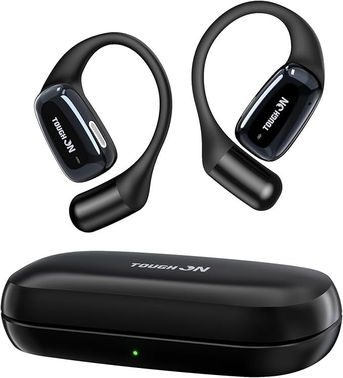 Open Ear Headphones OpenPro Earbuds- Bluetooth 5.4 Wireless Earbuds with Earhooks, Lightweight & Soft, 32H Playtime, Dual Mic Clear Call, IPX5 Sweat Resistant for Running Walking Workout