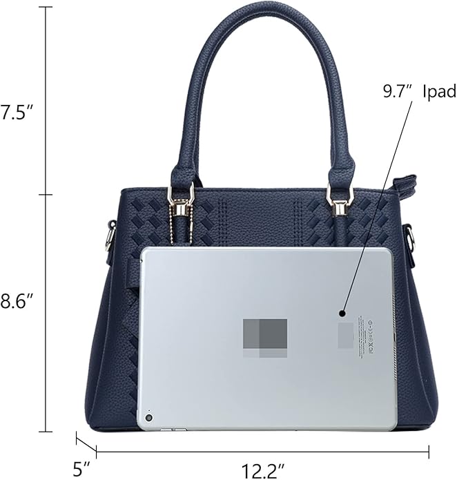 KKXIU Women Satchel Bags Handle Shoulder Handbags and Purses Pockets Zipper Leather Crossbody Bags