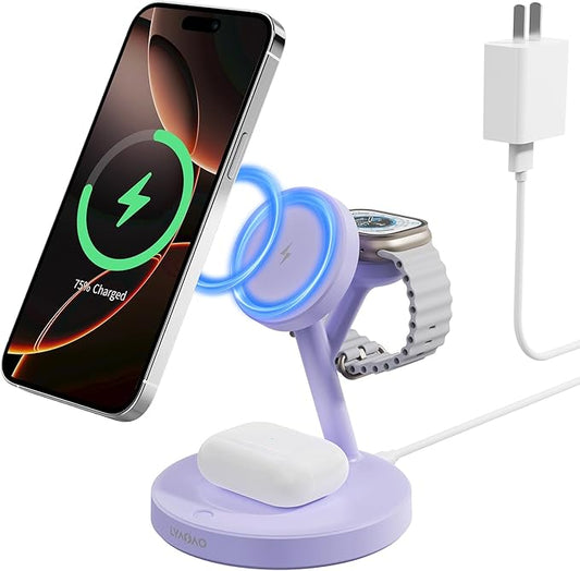 2025 3 in 1 Charging Station for Apple iPhone AirPods Watch with Mag-Safe Charger Wireless Charger Stand for iPhone 16 15 14 13 12 Series AirPods iWatch Series - Gifts for Wife & Husband