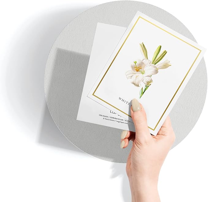 Twigs Paper - 12 Assorted Flowers Thank You Cards With Envelopes - 4 Different Design Floral Bulk Variety Greeting Card Set - Stationery Set for All Occasions - Made in USA (5.5 x 4.25, Set of 12)