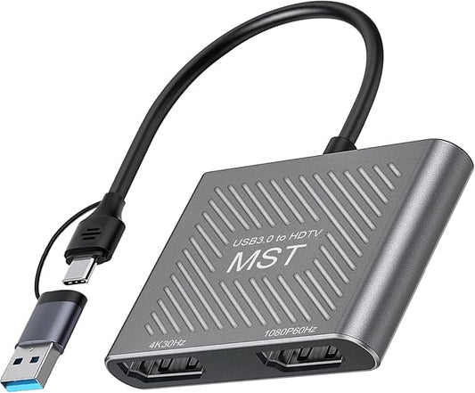 USB HUB with Dual HDMI,USB A to HDMI and USBC to hdmi Ports UABA/C to HD 1080P/60Hz +4K30Hz(USB A/C to Dual hd HUB)