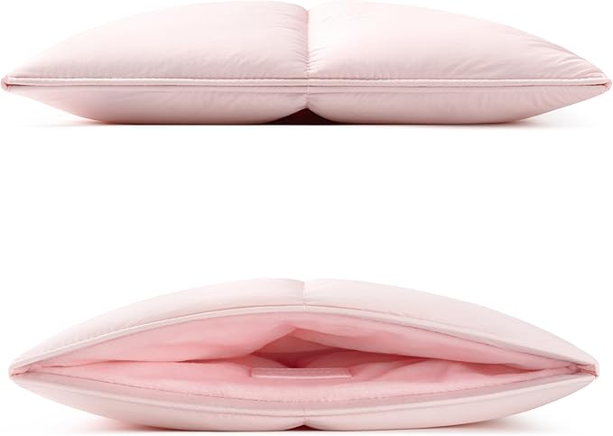 Comfyable Puffy Laptop Sleeve 15 Inch 16 Inch, Quilted Puffer Laptop Carrying Case, Pillow Pouch Compatible for MacBook Air 15 in M4 2025 & MacBook Pro 16 in M4 2024, Light Pink