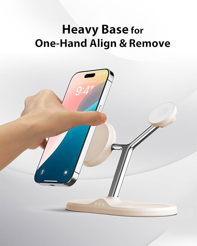 3-in-1 Wireless Charging Station for Apple Devices - Fast Charging Station for iPhone and Watch, Stable Charger Stand for iPhone 12-15 & iPhone 16 & iWatch & AirPods