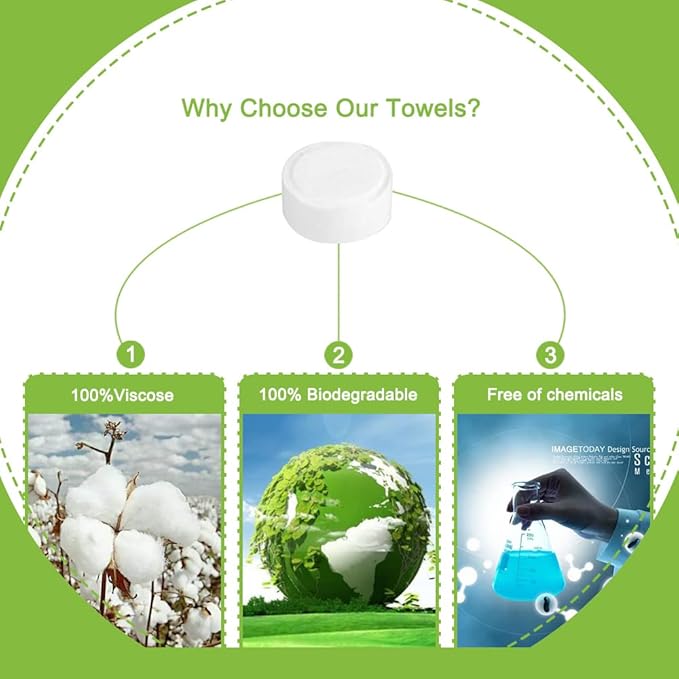 Compressed Towel Camping Hiking Travel Reusable Clean Towels Coin Tissues Bulk Pack 500Count