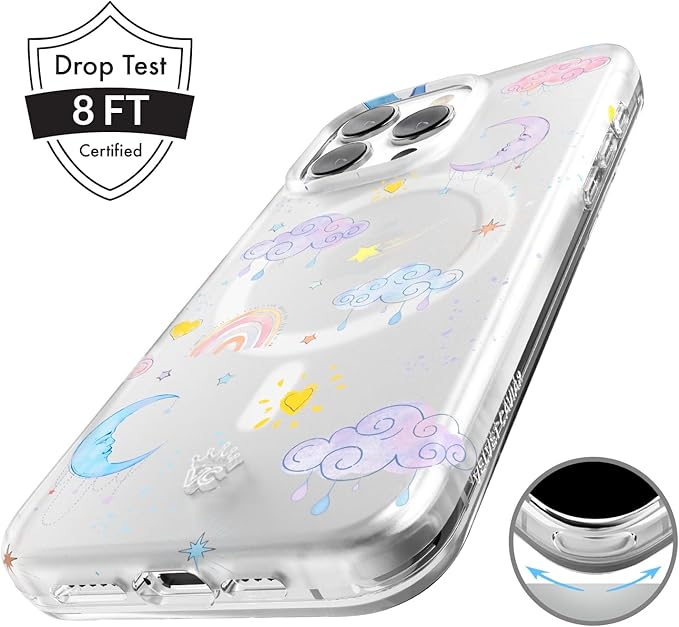 VELVET CAVIAR for iPhone 15 Pro Max Case - Compatible with MagSafe - 10ft Drop Tested - Colorful Stars Moon Rainbow