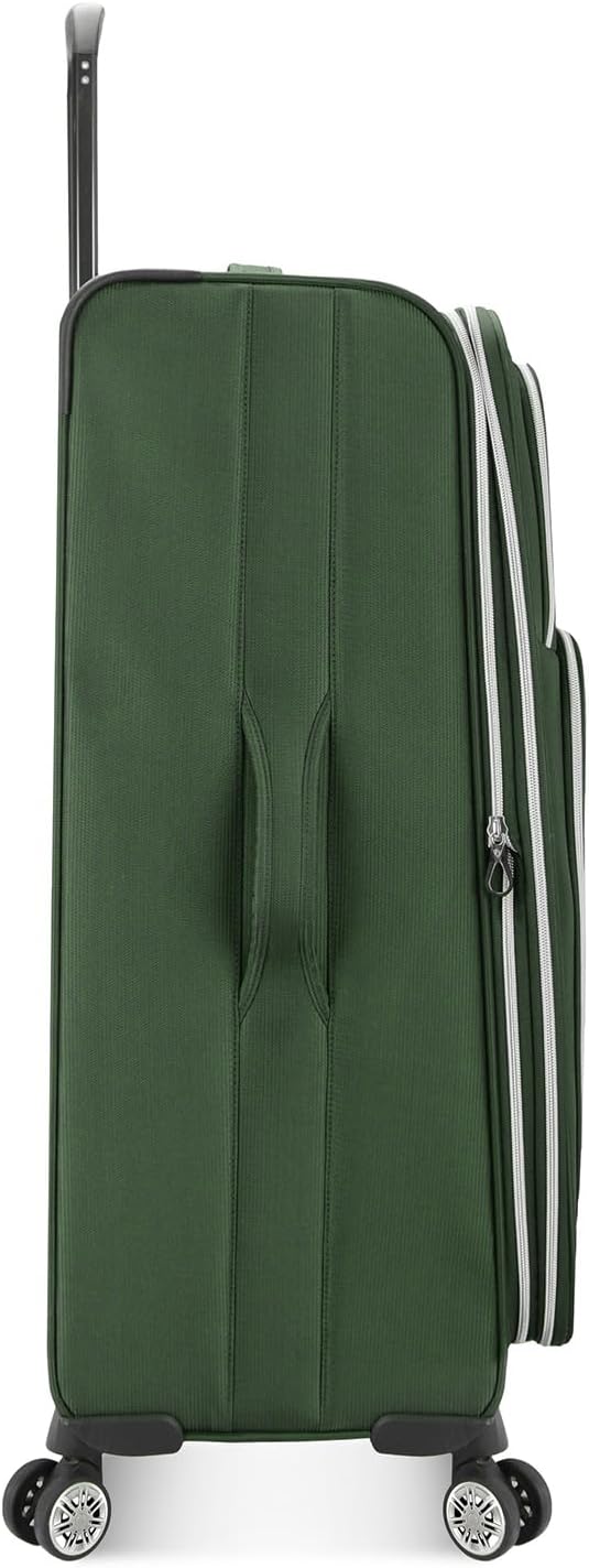 Traveler's Choice Lares Softside Expandable Luggage with Spinner Wheels, Green, 2 Piece Luggage Set