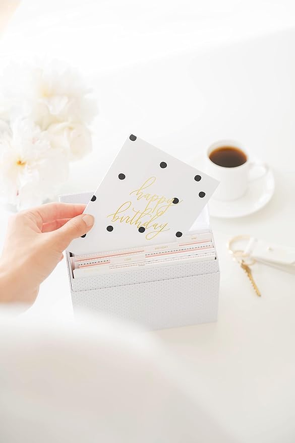 Sugar Paper Cards For Every Occasion Card Box, Greeting Card Assortment Box with Dividers, Set of 12 Greeting Cards and Envelopes, Birthday Cards, Thank You Cards, Generic Cards, Blank Inside, 6.25" x