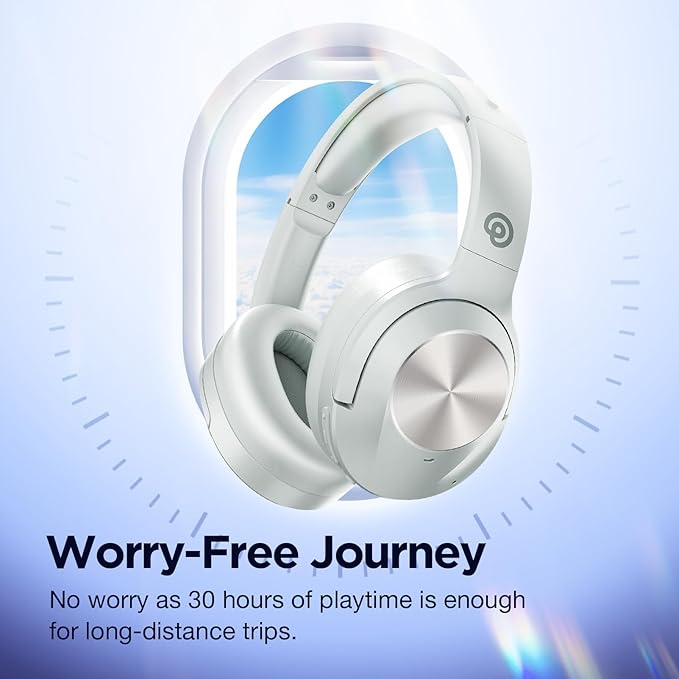 Upgrade Pro‑Level Hybrid Active Noise Cancelling Headphones with HD Sound, Wireless Bluetooth Headphones Over The Ear Unequaled Comfort, Vivid Deep Bass, for Home Office Travel Birthday Gift