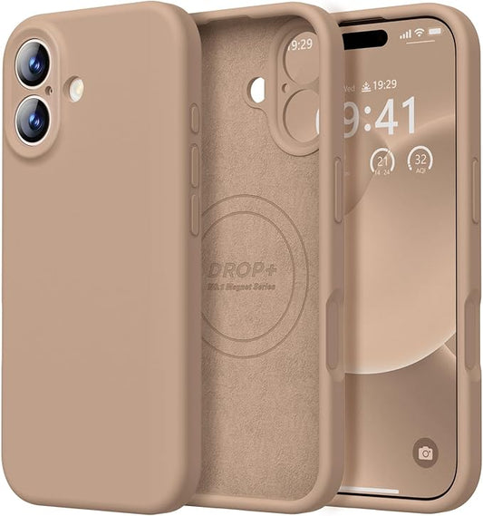 LOVE 3000 Designed for iPhone 17 Case, Premium Silicone [Compatible with Magsafe][Soft Anti-Scratch Microfiber Lining] Shockproof Protective Phone Case for Men Women 6.3", Light Brown