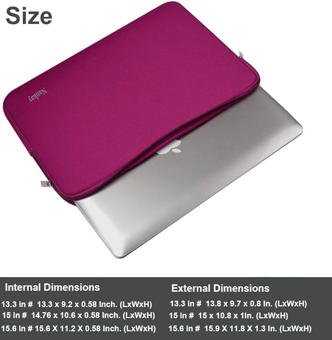 Laptop Sleeve,13-13.3 Inch Resistant Neoprene Laptop Sleeve/Notebook Computer Pocket Case/Tablet Briefcase Carrying Bag Compatible with MacBook Pro,MacBook Air,Notebook Computer-(Wine Red)