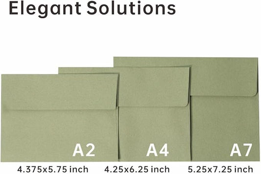 Keketer A2 Sage Green Printable Envelopes 80 Pack Self - Seal, for 5x7 Cards, Weddings, Invitations, Baby Shower 4.375 x 5.75 Inches