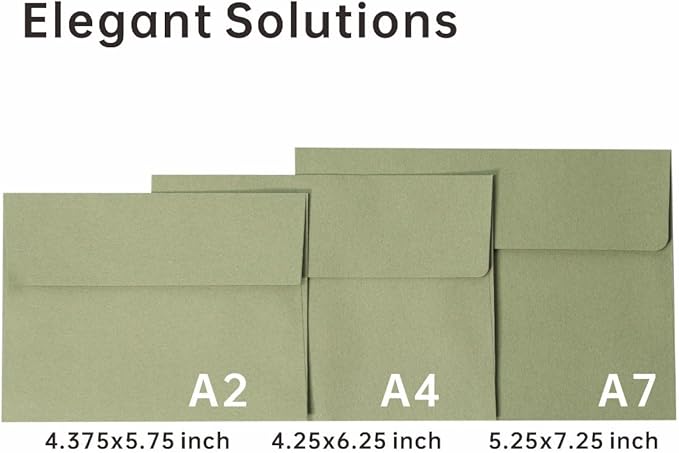 Keketer A4 Sage Green Printable 4x6 Envelopes 70 Pack Self - Seal, for 4x6 Cards, Weddings, Invitations, Baby Shower 4.25 x 6.25 Inches