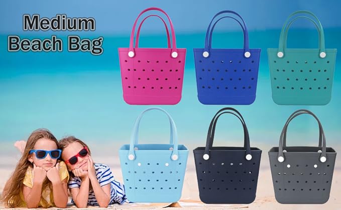 X Large Beach Bag, Oversized Rubber Beach Bag, Washable Open Tote Bag Durable Tote Travel Bags