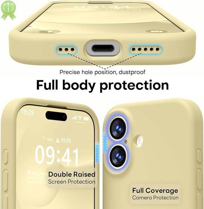 LOVE 3000 Designed for iPhone 17 Case, Premium Silicone [Compatible with Magsafe][Soft Anti-Scratch Microfiber Lining] Shockproof Protective Phone Case for Men Women 6.3", Creamy Yellow