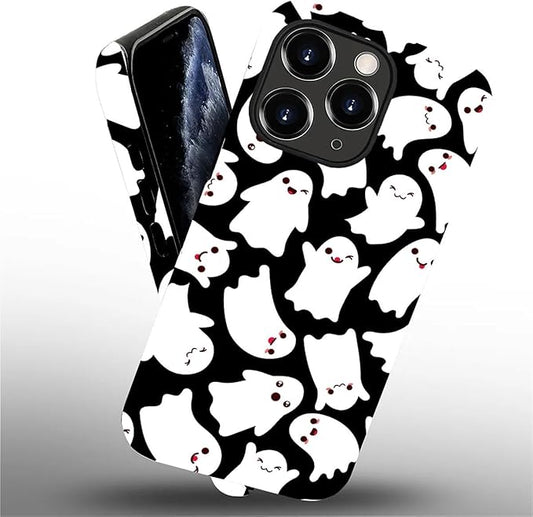 Case for iPhone 11 Pro Max Case,Halloween Ghosts Bats Design - Hybrid Dual Protection Silicone + Hard PC Shockproof Full Body Cover Slim Anti-Scratch Protective Case for Men Women