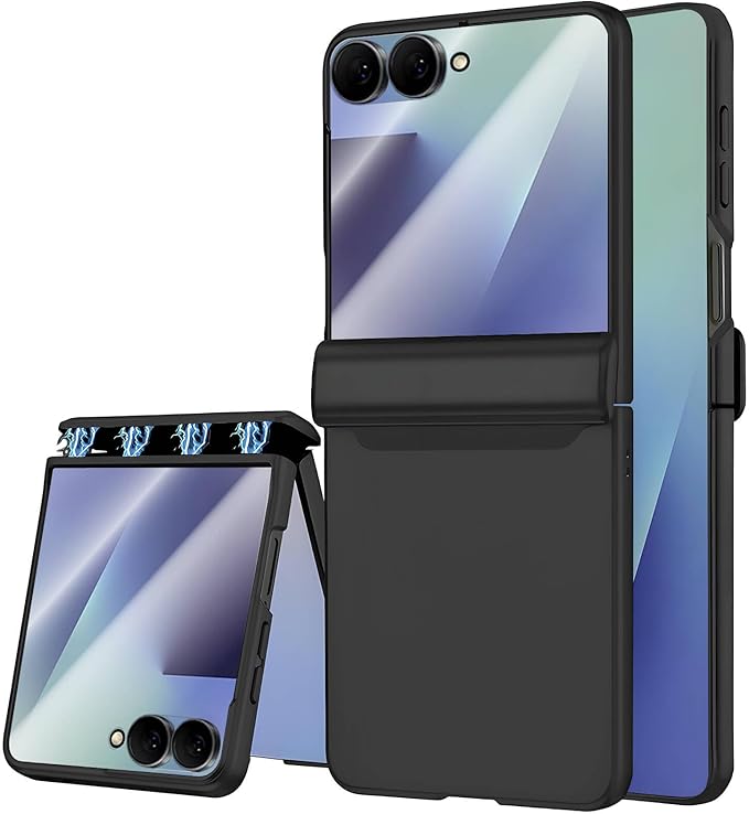 STORMTAL for Samsung Galaxy Z Flip 7 Case, Hinge Protection, Built-in Screen Protector, Wireless Charging, Shockproof, Slim Rugged Phone Protective Case for Galaxy Z Flip 7 Black