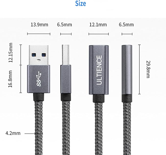 USB to USB C Cable Adapter 2 Pack, USB C Female to USB A Male Adapter - 10Gbps Data Transfer 60W Fast Charging, Type-C 3.2 Converter Compatible with Laptops, PCs, Flash Drives (0.41 Ft, Grey)
