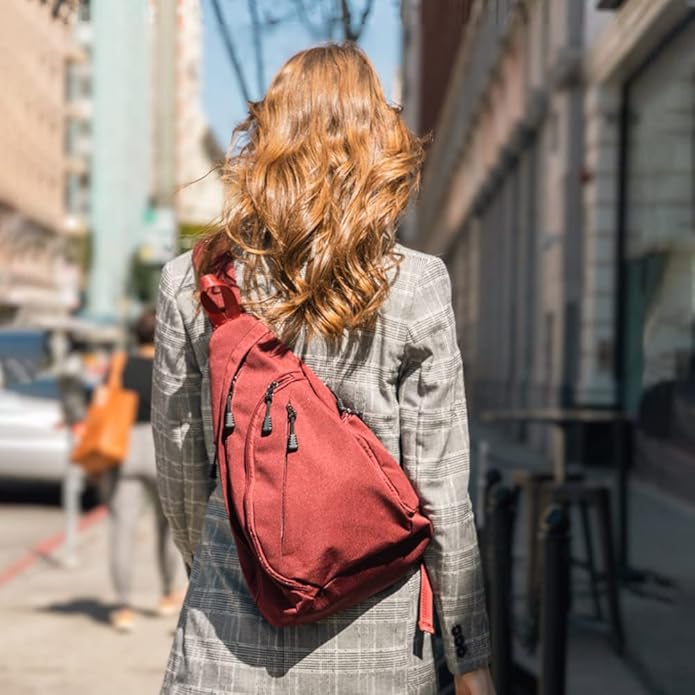 JESSIE & JAMES Peyton Crossbody Sling Backpack Concealed Carry Purse For Women Men Outdoor Chest Bag Shoulder Backpack