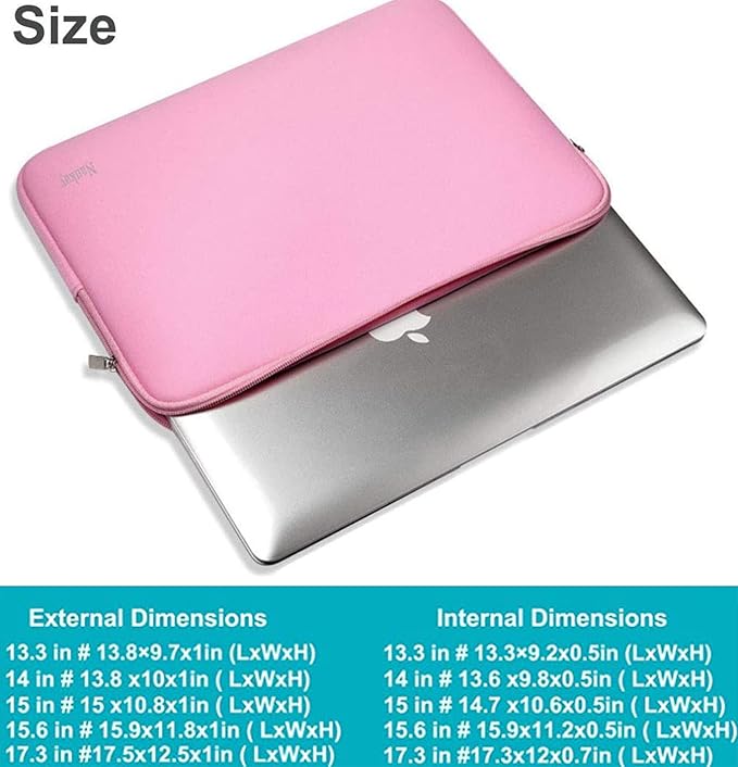 Laptop Case Sleeve, Resistant Neoprene Laptop Sleeve/Notebook Computer Pocket Case/Tablet Briefcase Carrying Bag Compatible with 13-13.3 Inch MacBook Pro,MacBook Air,Notebook Computer-(Pink)