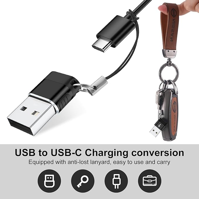 USB to USB C Adapter 6 Pack,USB to Type C Adapter,USBC Female to USBA Male OTG Adaptor, USBC Converter for iPhone 16 15 14,MacBook Pro,iPad,Samsung Galaxy,Black