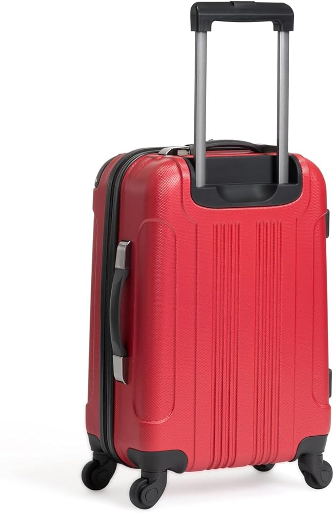 Kenneth Cole REACTION Out of Bounds Lightweight Hardshell 4-Wheel Spinner Luggage, Scarlet Red, 24-Inch Checked