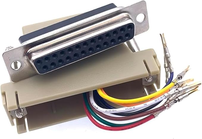 10PCS DB25 Female to RJ45 Modular Adapter, 25 Pin Serial Port to RJ45 Female Ethernet LAN Extend Modular Converter