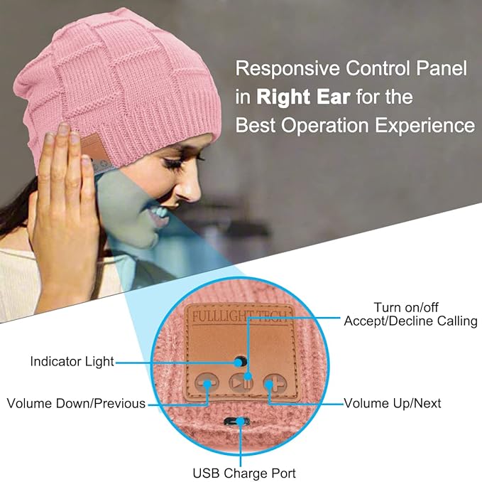 Bluetooth Beanie Hat Headphones Unique Tech Gifts Stocking Stuffer