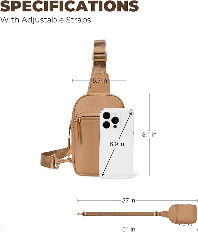 CHOLISS Small Sling Bag for Women and Men, Crossbody Bags Trendy Fanny Packs Chest Bag with Extended Strap