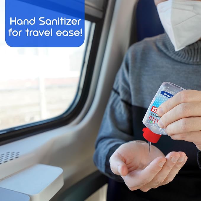 Mini Hand Sanitizer | Pack of 24 Unscented Hand Sanitizer Travel Size with 80% Alcohol, Pocket-Friendly, Quick-Dry, Moisturizing & Everyday Clean Hands (55ml & 1.85 fl. oz)