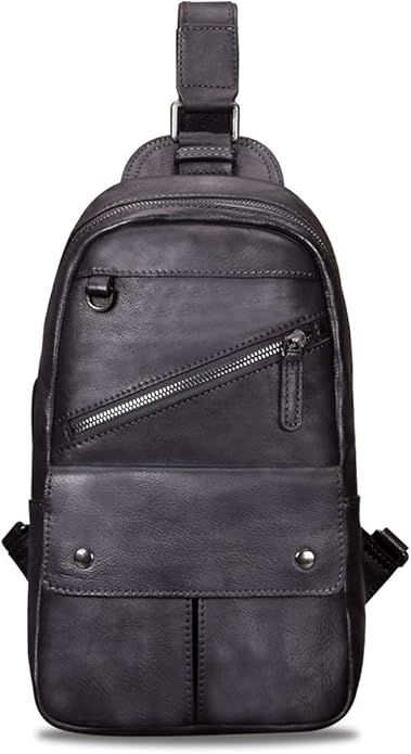 Genuine Leather Sling Bag for Men and Women Vintage Handmade Sling Backpack Shoulder Purse Crossbody Chest Bag