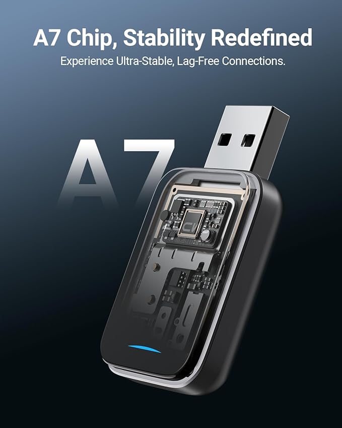 2-in-1 Mini Wireless CarPlay Adapter for iOS Android Auto Plug and Play Low Latency Portable Carplay Adapter Converts Wired to Wireless CarPlay for iOS10+/Android 11+, Gray