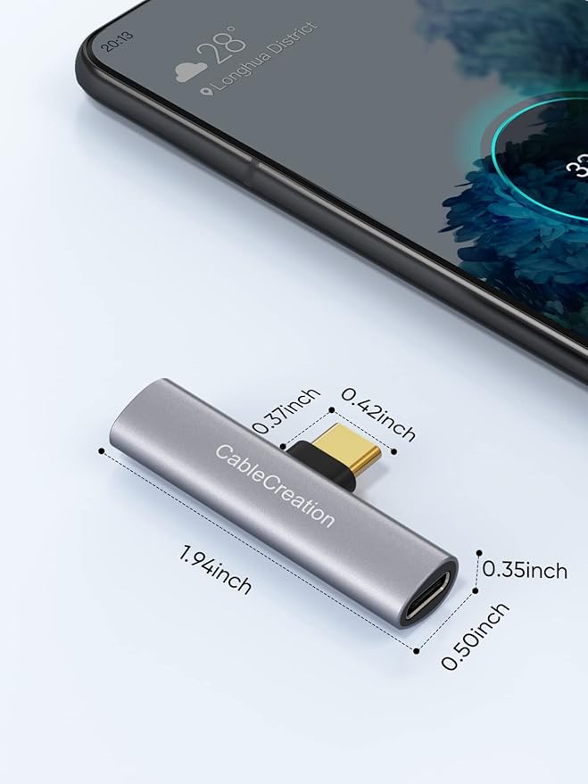 CableCreation USB C Splitter, 2-in-1 USB C Audio and PD Charging Adapter, Type C Aux Cord Compatible with New iPad Pro, MacBook, iPhone 16 15, Galaxy S9/S10/S20/S21 Ultra/S22/S23/S24, Pixel 9/8/7/6+