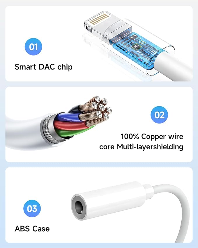 [Apple MFi Certified] 2 Pack Lightning to 3.5 mm Headphone Jack Adapter, iPhone Aux Adapter Converter Dongle Audio Cable Compatible with iPhone 14 13 12 11 X XS 8 7