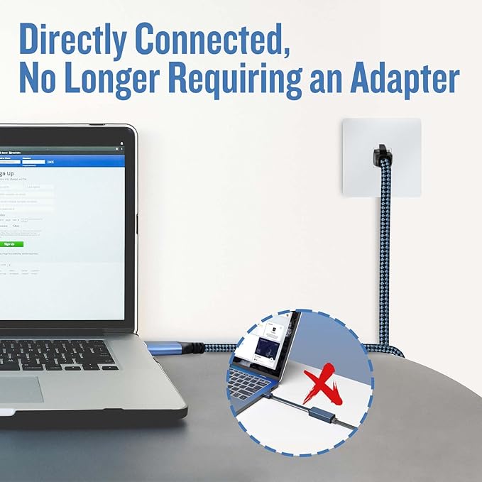 USB to Ethernet Cable, 10Ft USB3.0 A to RJ45 Cable,USB3.0 A to Gigabit Ethernet Cable Compatible Laptop, PC, Switch, Router, Modem and More