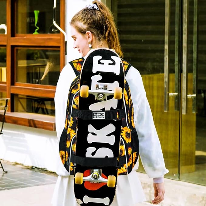 3Pcs Backpack for Girls Women, 17 Inches Sunflower Laptop Backpacks with Lunch Bag, Water Resistant College School Bookbag Set for Teens Students(Yellow)