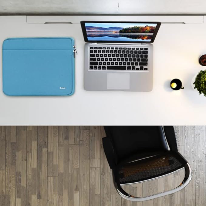 14 inch Laptop Sleeve, Shockproof Protective Notebook Cover Bag with Accessory Pocket, Durable Carrying Laptop Case Compatible for MacBook HP Lenovo Dell Asus Acer, Sky Blue