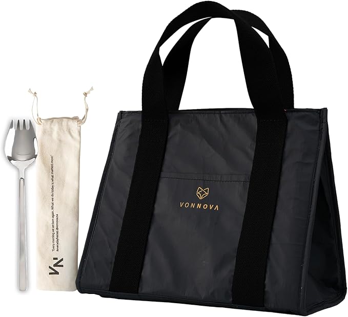 VonNova Women’s Insulated Lunch Bag – Cute Large 7L Lunch Tote for Office – Durable Small Lunch Box for Women with Premium Cooler Insulation – Stylish Lunchbox for Adults, Nurses & Teachers