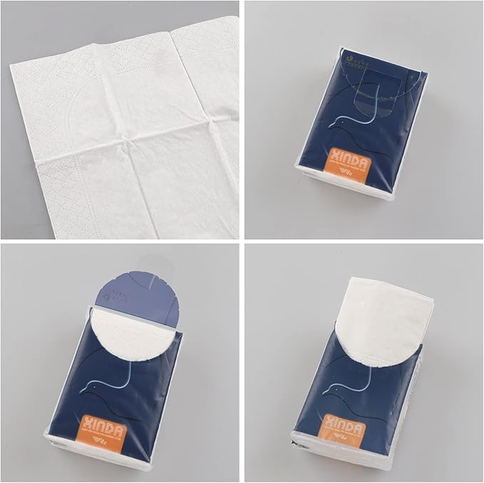 4-Ply Soft Pocket Facial Tissues, Unscented Travel Size Tissues, 150 Packs