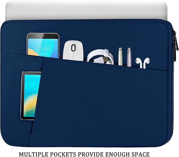 Laptop Sleeve Case 15.6 inch, Durable Shockproof Protective Computer Carrying Cover with Front Pocket, Briefcase Handbags Laptop Bag for 15.6 inch HP, Dell, Acer, Asus, Notebook, Blue