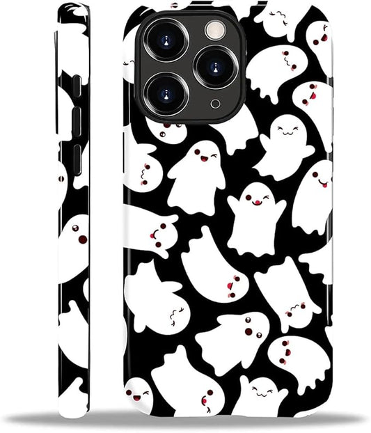 Case for iPhone 11 Pro Case,Halloween Ghosts Bats Design - Hybrid Dual Protection Silicone + Hard PC Shockproof Full Body Cover Slim Anti-Scratch Protective Case for Men Women