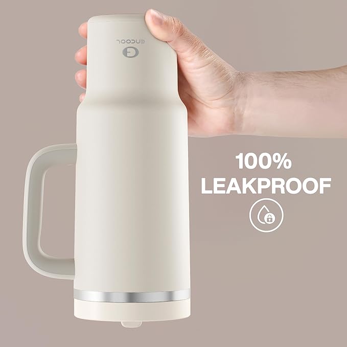 40 oz Tumbler with Handle and Straw: Stainless Steel Insulated Tumbler Keeps Cold for 24 Hours, Leakproof Travel Cup Fits in Cup Holder and BPA-Free, Cream Moon